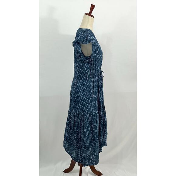 TROVATA Birds of Paradis Sz S Small Kristi Shirt Dress Blue Floral Seaview Ditsy - Picture 6 of 10